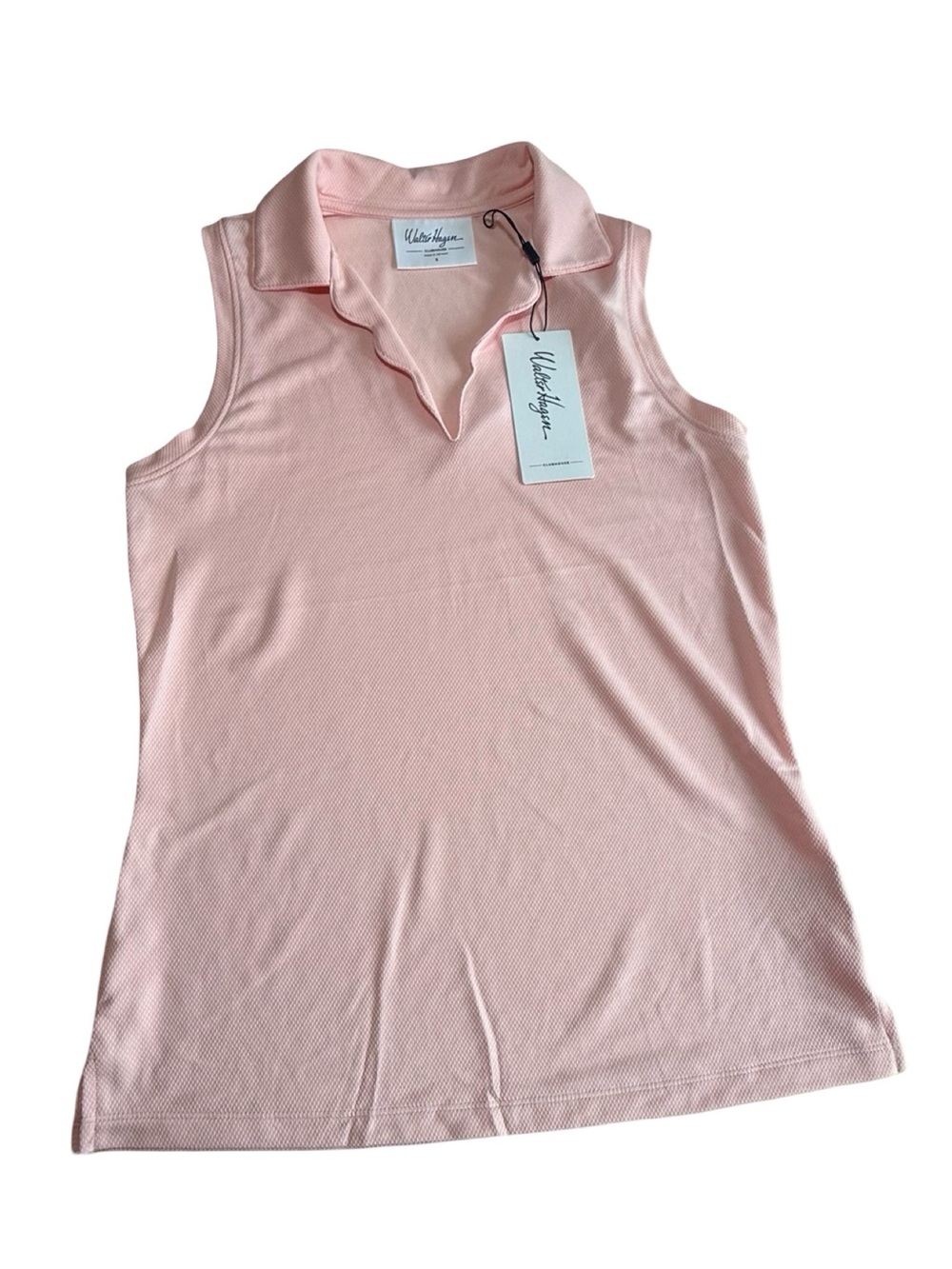 Walter Hagen Clubhouse Scallop Sleeveless Top in Pink Blossom Size Small - Picture 3 of 9